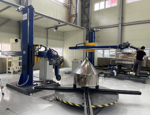 Steel Conical Shell Inner Outer Surface Automatic Dished End Polishing Machine