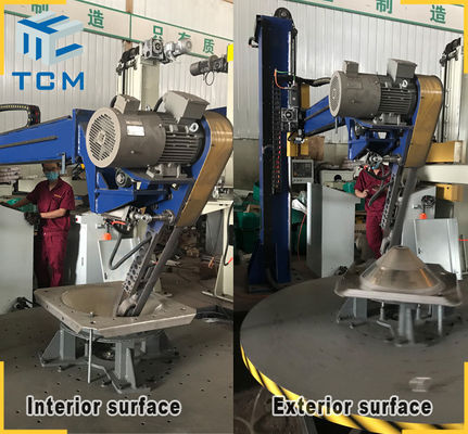 SIMENS PLC Automatic Steel Cylinder Head Polishing Dish End Machine Surface Grinder