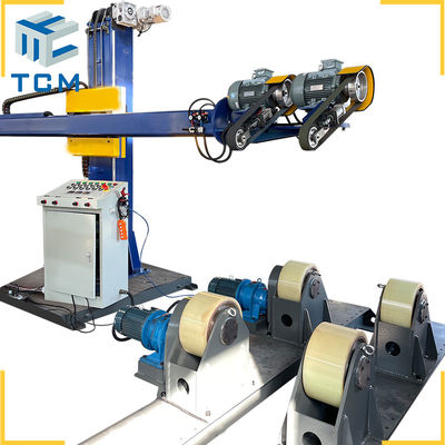 Double grinding heads high efficiency industrial tank vessel automatic polishing sanding machine